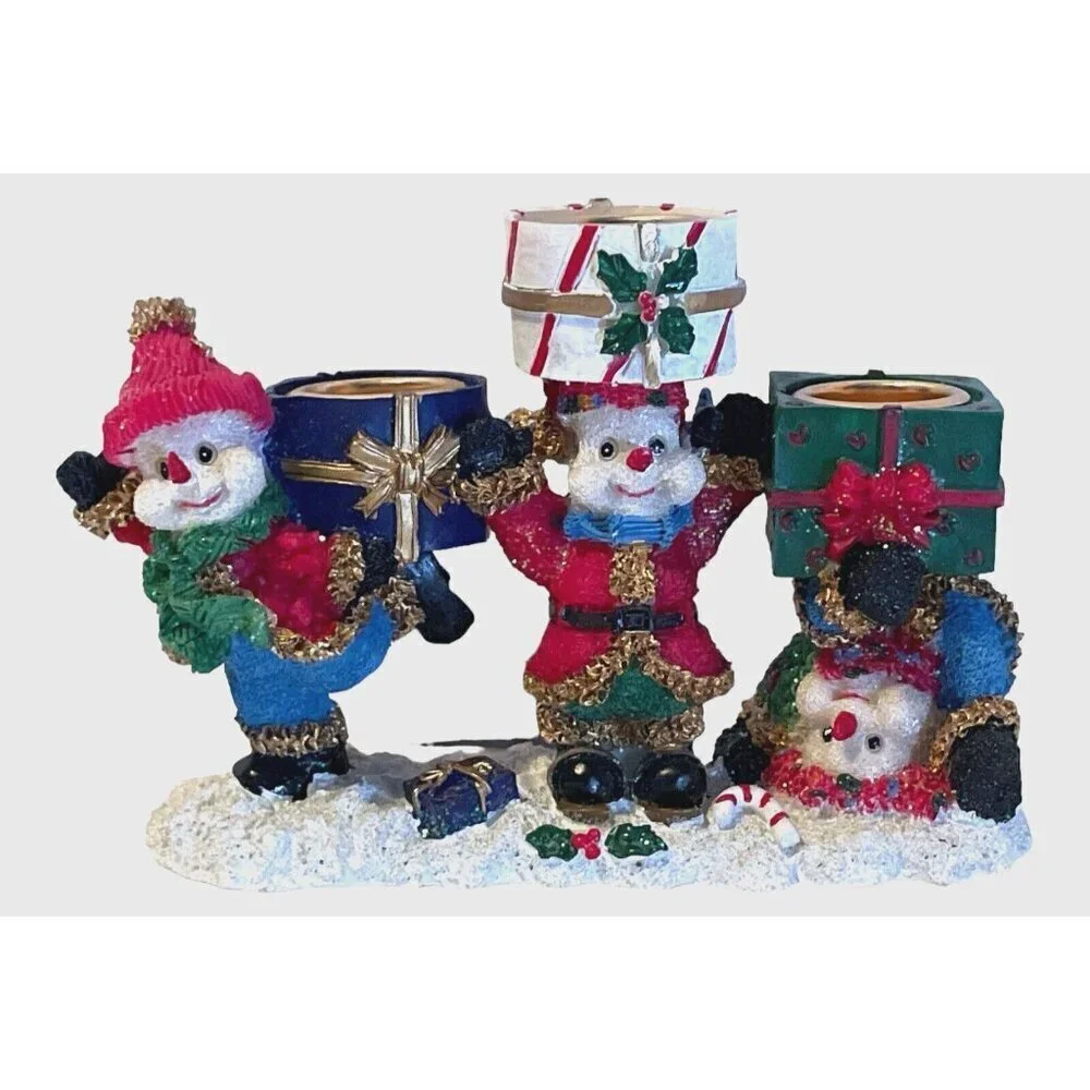Snowman Candle Stick Holders 4